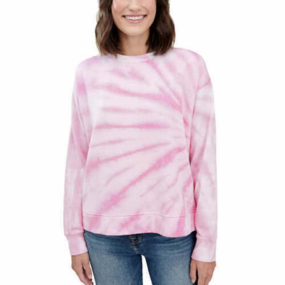 NWoT Splendid Women's Pullover Pink Tiedye Sweatshirt Size XL $45 9B617